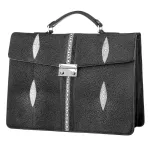 Портфель STINGRAY LEATHER 18114 із натуральної шкіри морського ската Чорний