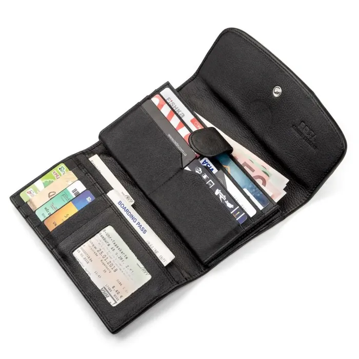 Гаманець жіночий STINGRAY LEATHER 18115 із натуральної шкіри морського ската Чорний