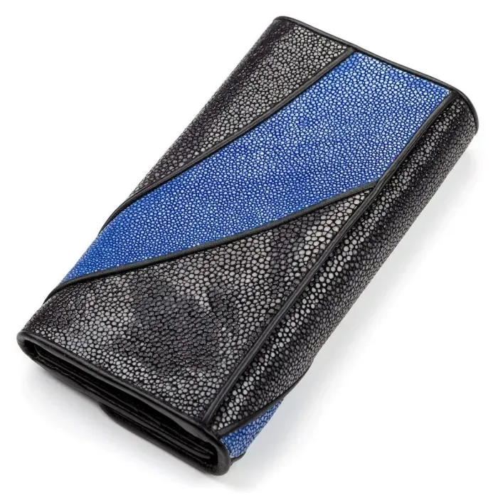 Гаманець жіночий STINGRAY LEATHER 18115 із натуральної шкіри морського ската Чорний