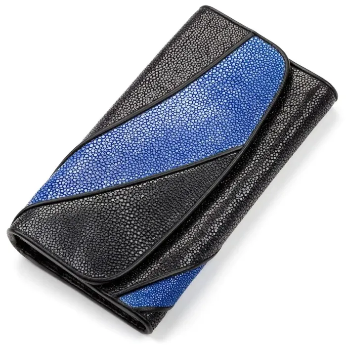 Гаманець жіночий STINGRAY LEATHER 18115 із натуральної шкіри морського ската Чорний