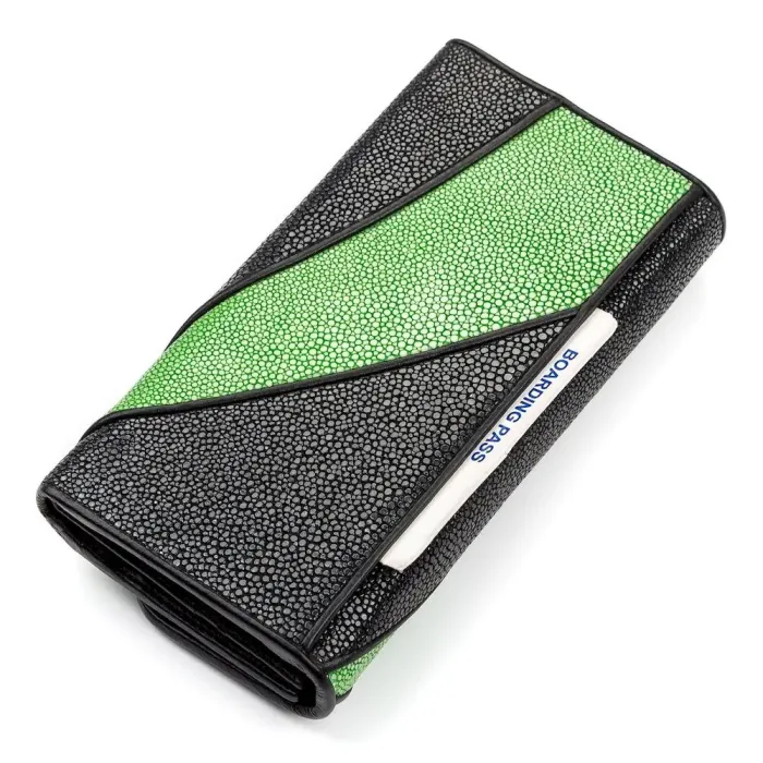 Гаманець жіночий STINGRAY LEATHER 18116 із натуральної шкіри морського ската Чорний
