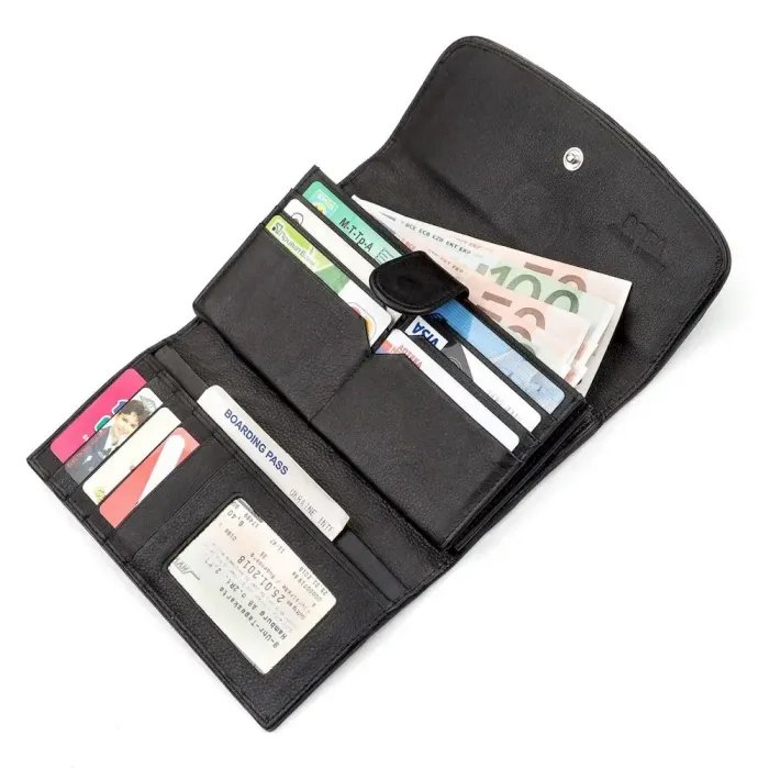 Гаманець жіночий STINGRAY LEATHER 18116 із натуральної шкіри морського ската Чорний