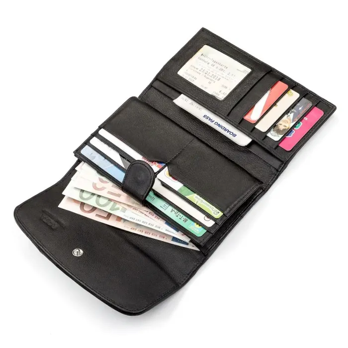 Гаманець жіночий STINGRAY LEATHER 18116 із натуральної шкіри морського ската Чорний