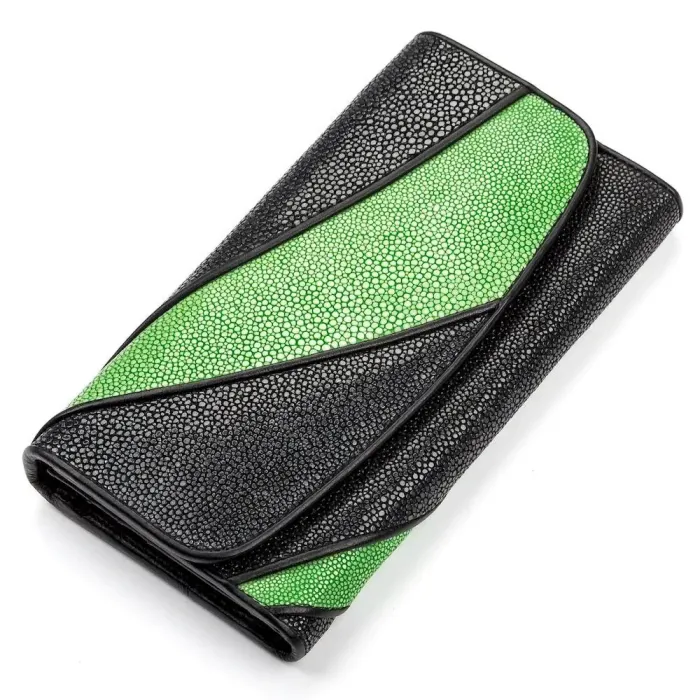 Гаманець жіночий STINGRAY LEATHER 18116 із натуральної шкіри морського ската Чорний
