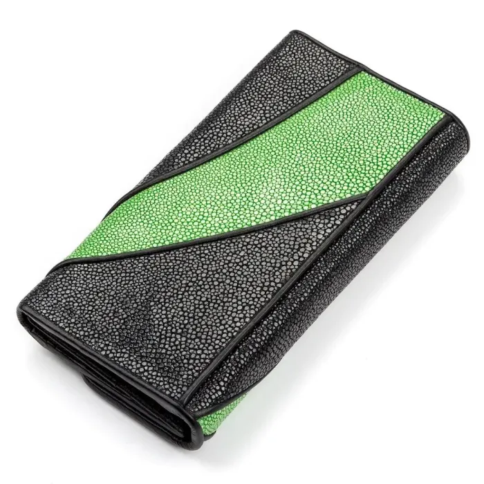 Гаманець жіночий STINGRAY LEATHER 18116 із натуральної шкіри морського ската Чорний