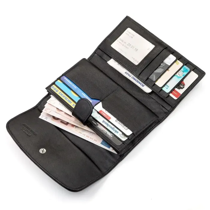 Гаманець жіночий STINGRAY LEATHER 18117 із натуральної шкіри морського ската Чорний