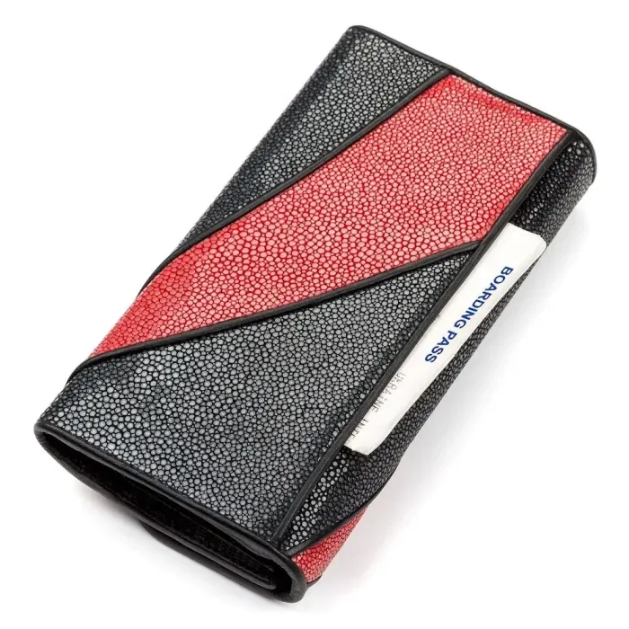 Гаманець жіночий STINGRAY LEATHER 18117 із натуральної шкіри морського ската Чорний