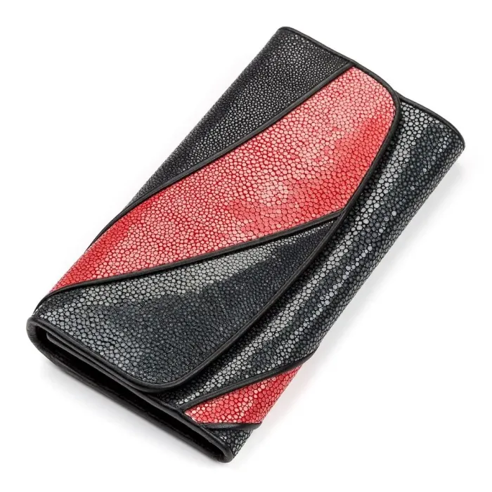 Гаманець жіночий STINGRAY LEATHER 18117 із натуральної шкіри морського ската Чорний