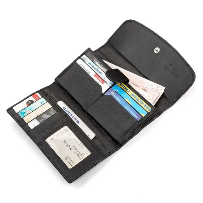 Гаманець жіночий STINGRAY LEATHER 18117 із натуральної шкіри морського ската Чорний