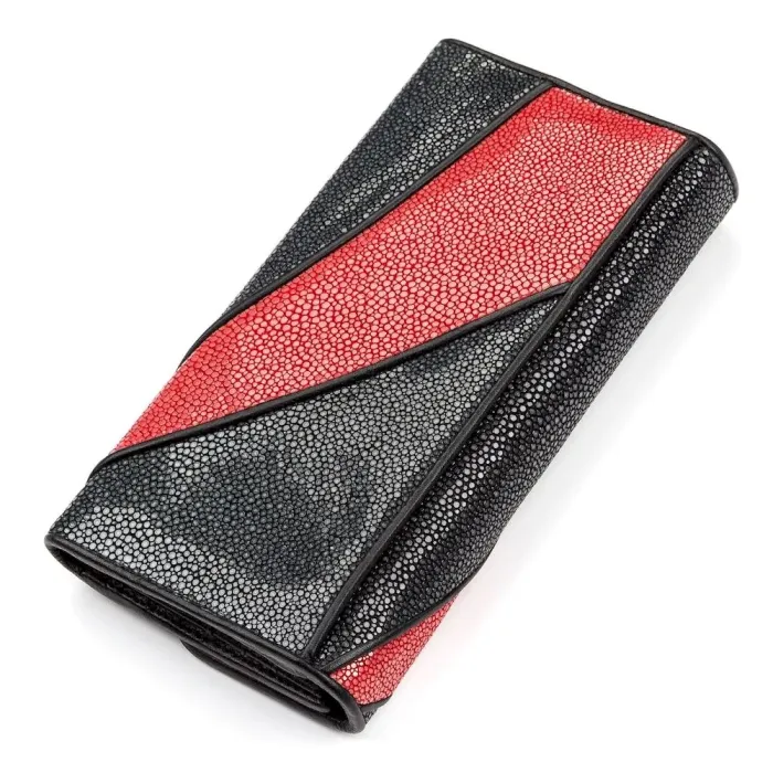 Гаманець жіночий STINGRAY LEATHER 18117 із натуральної шкіри морського ската Чорний