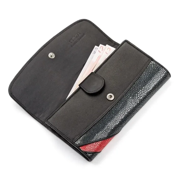 Гаманець жіночий STINGRAY LEATHER 18117 із натуральної шкіри морського ската Чорний