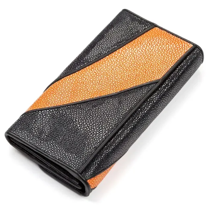 Гаманець жіночий STINGRAY LEATHER 18118 із натуральної шкіри морського ската Чорний