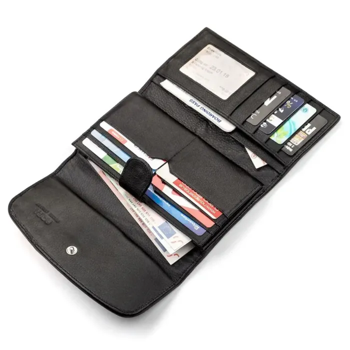 Гаманець жіночий STINGRAY LEATHER 18118 із натуральної шкіри морського ската Чорний