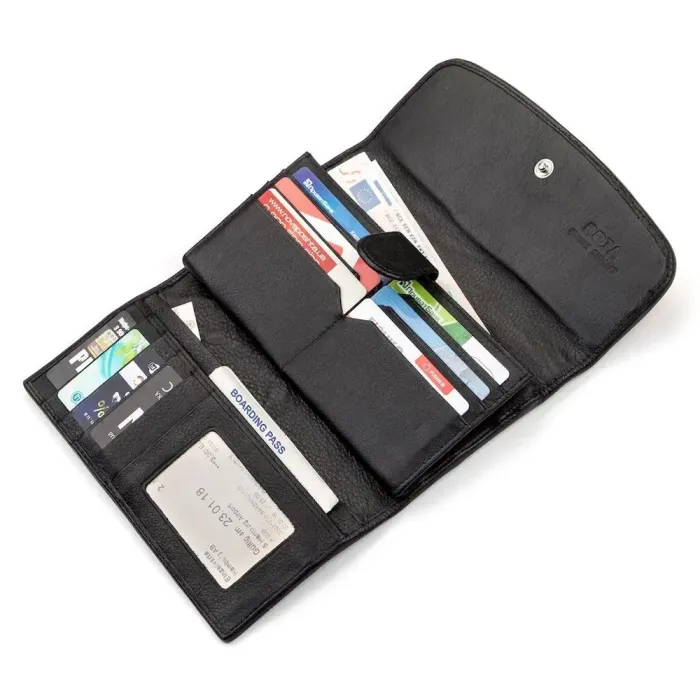 Гаманець жіночий STINGRAY LEATHER 18118 із натуральної шкіри морського ската Чорний