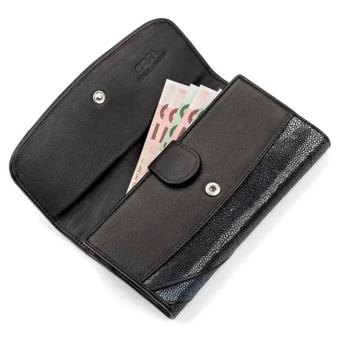 Гаманець жіночий STINGRAY LEATHER 18119 із натуральної шкіри морського ската Чорний
