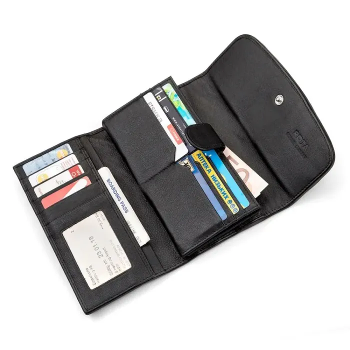 Гаманець жіночий STINGRAY LEATHER 18119 із натуральної шкіри морського ската Чорний