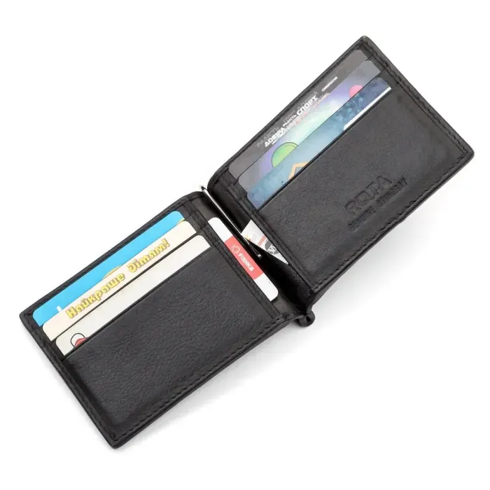 Затискач для грошей STINGRAY LEATHER 18120 із натуральної шкіри морського ската Чорний