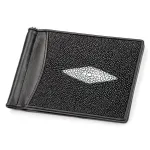 Затискач для грошей STINGRAY LEATHER 18120 із натуральної шкіри морського ската Чорний