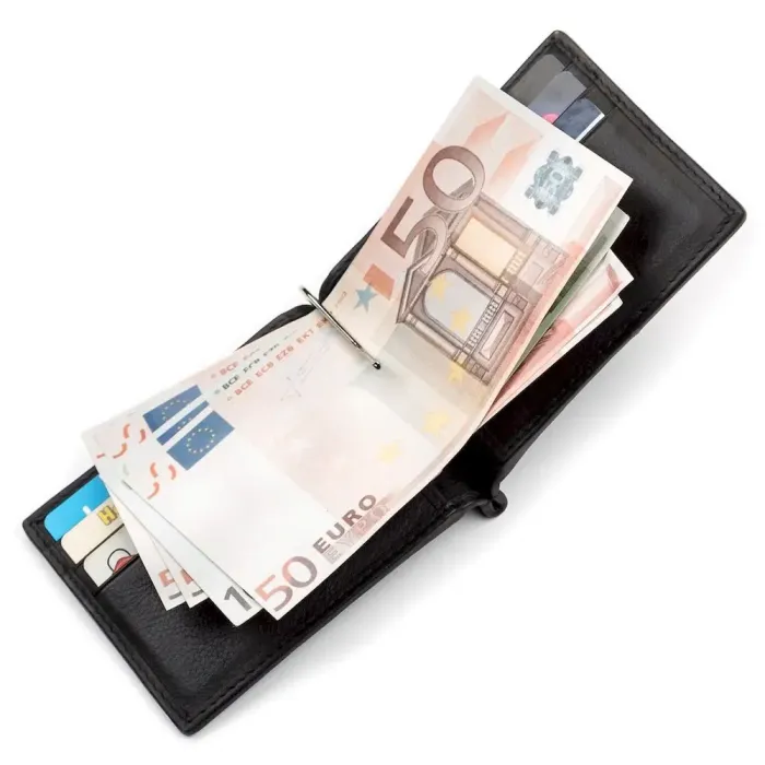 Затискач для грошей STINGRAY LEATHER 18120 із натуральної шкіри морського ската Чорний