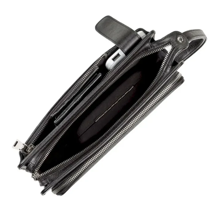 Барсетка чоловіча STINGRAY LEATHER 18122 із натуральної шкіри морського ската Чорна