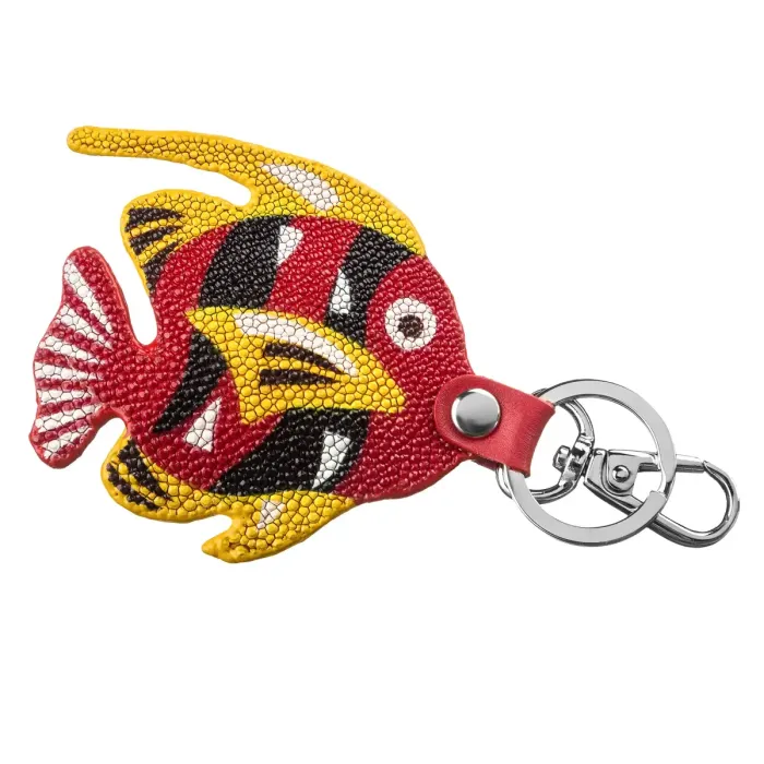 Брелок сувенір STINGRAY LEATHER 18124 із натуральної шкіри морського ската Різнокольоровий