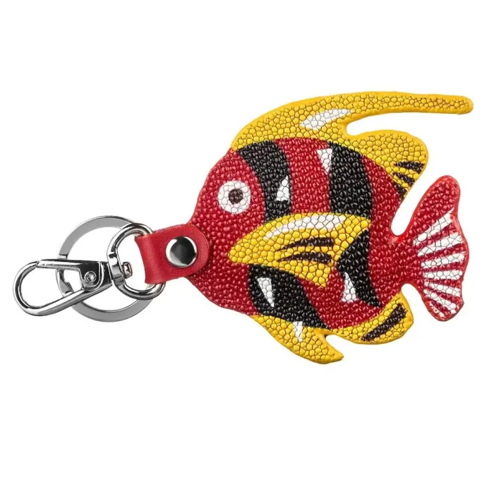 Брелок сувенір STINGRAY LEATHER 18124 із натуральної шкіри морського ската Різнокольоровий