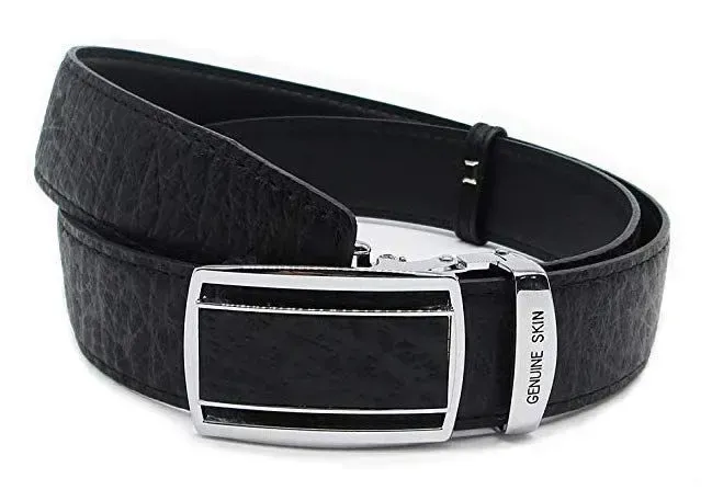 Ремінь-автомат чоловічий Accessory Collection 18138 із натуральної шкіри Чорний