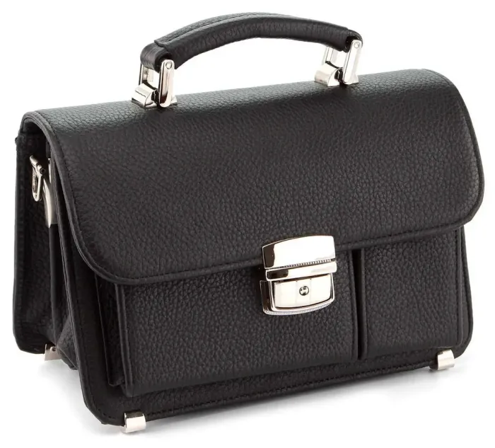 Барсетка SHVIGEL 00387 із високоякісної шкіри Чорна