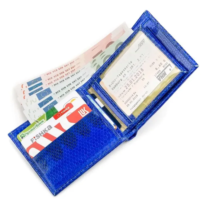 Гаманець SEA SNAKE LEATHER 18144 із натуральної шкіри морської змії Синій