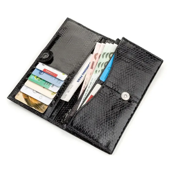 Гаманець жіночий SEA SNAKE LEATHER 18146 із натуральної шкіри морської змії Чорний