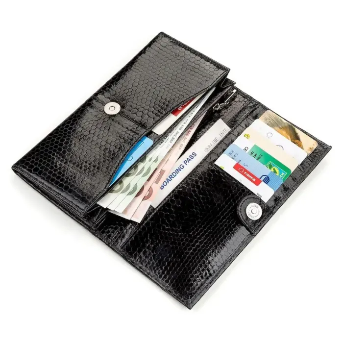 Гаманець жіночий SEA SNAKE LEATHER 18146 із натуральної шкіри морської змії Чорний