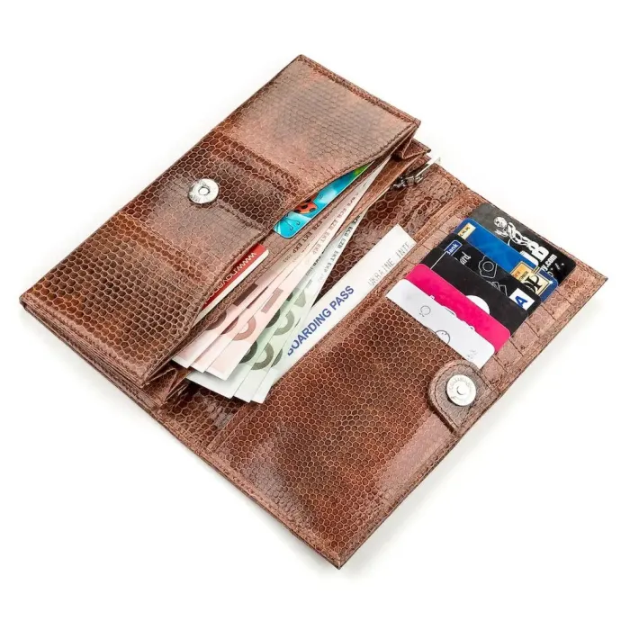 Гаманець жіночий SEA SNAKE LEATHER 18147 із натуральної шкіри морської змії Коричневий