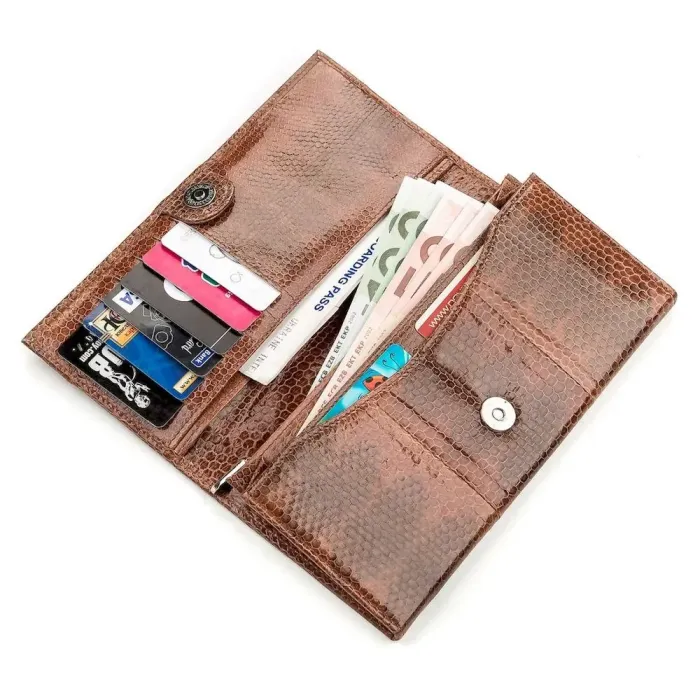 Гаманець жіночий SEA SNAKE LEATHER 18147 із натуральної шкіри морської змії Коричневий