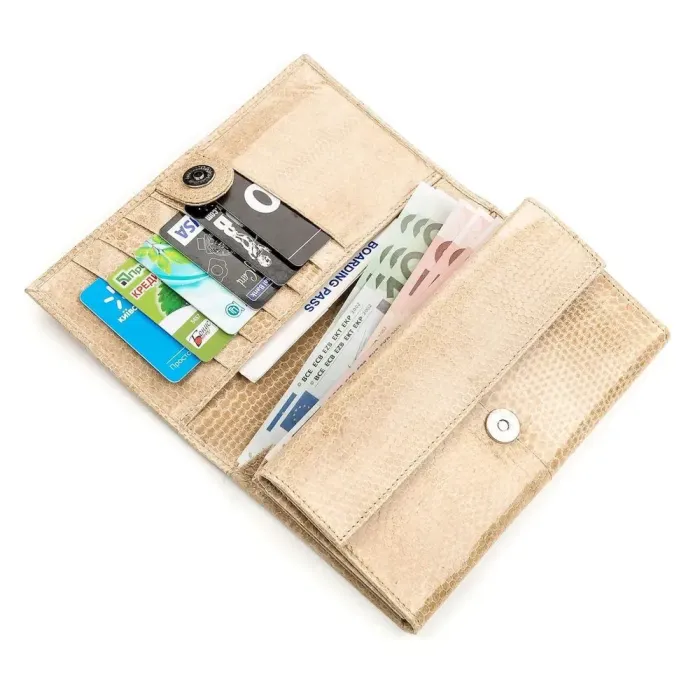 Гаманець жіночий SEA SNAKE LEATHER 18149 із натуральної шкіри морської змії Бежевий