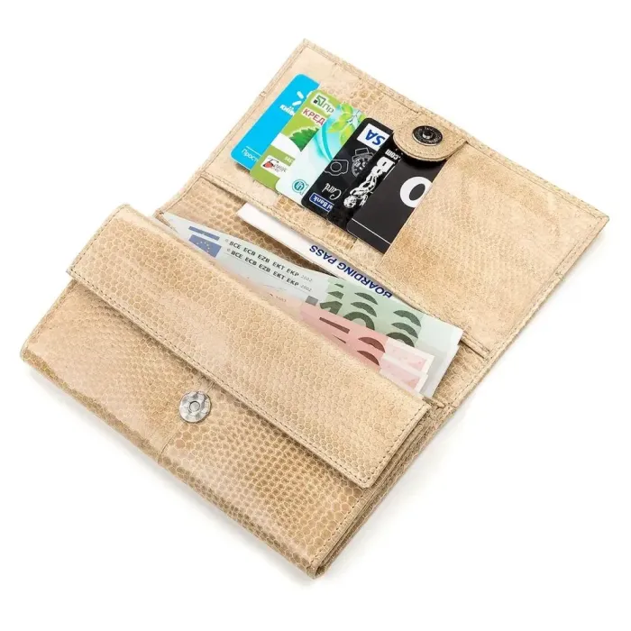 Гаманець жіночий SEA SNAKE LEATHER 18149 із натуральної шкіри морської змії Бежевий