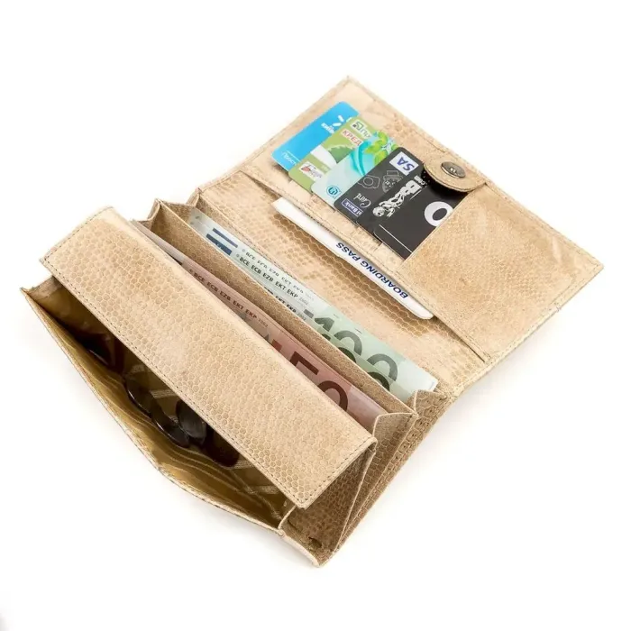 Гаманець жіночий SEA SNAKE LEATHER 18149 із натуральної шкіри морської змії Бежевий