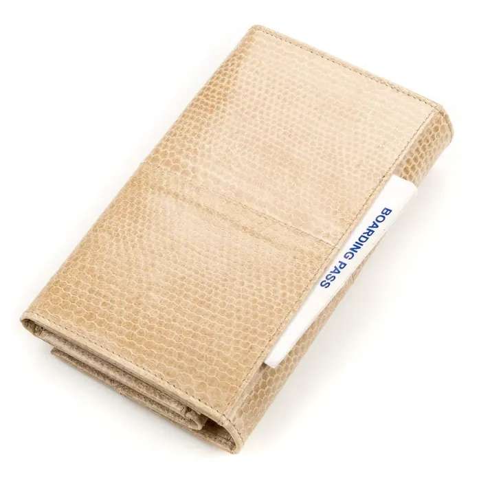 Гаманець жіночий SEA SNAKE LEATHER 18149 із натуральної шкіри морської змії Бежевий
