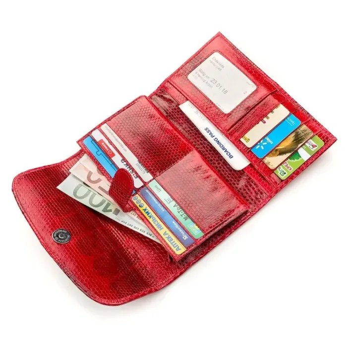 Гаманець жіночий SEA SNAKE LEATHER 18150 із натуральної шкіри морської змії Червоний