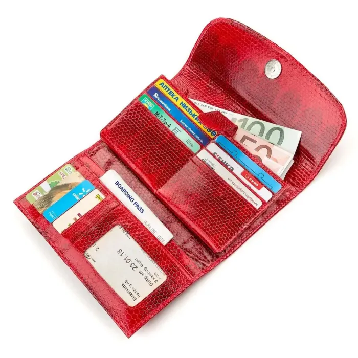 Гаманець жіночий SEA SNAKE LEATHER 18150 із натуральної шкіри морської змії Червоний