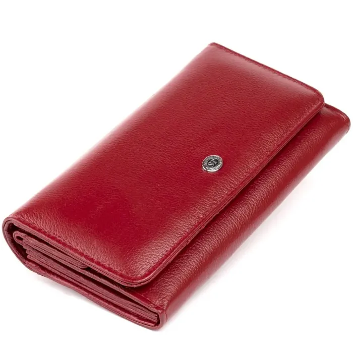 Гаманець шкіряний у дві додавання жіночий ST Leather 19288 Бордовий