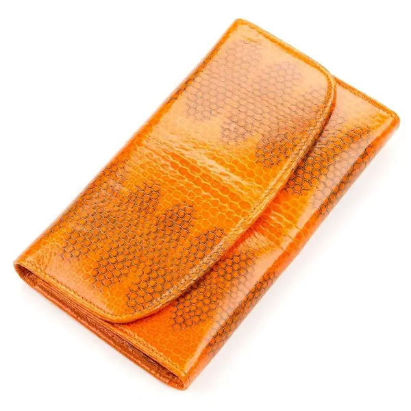 Гаманець жіночий SEA SNAKE LEATHER 18151 із натуральної шкіри морської змії Помаранчевий