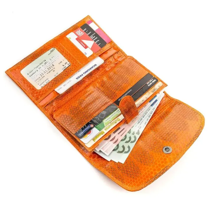 Гаманець жіночий SEA SNAKE LEATHER 18151 із натуральної шкіри морської змії Помаранчевий