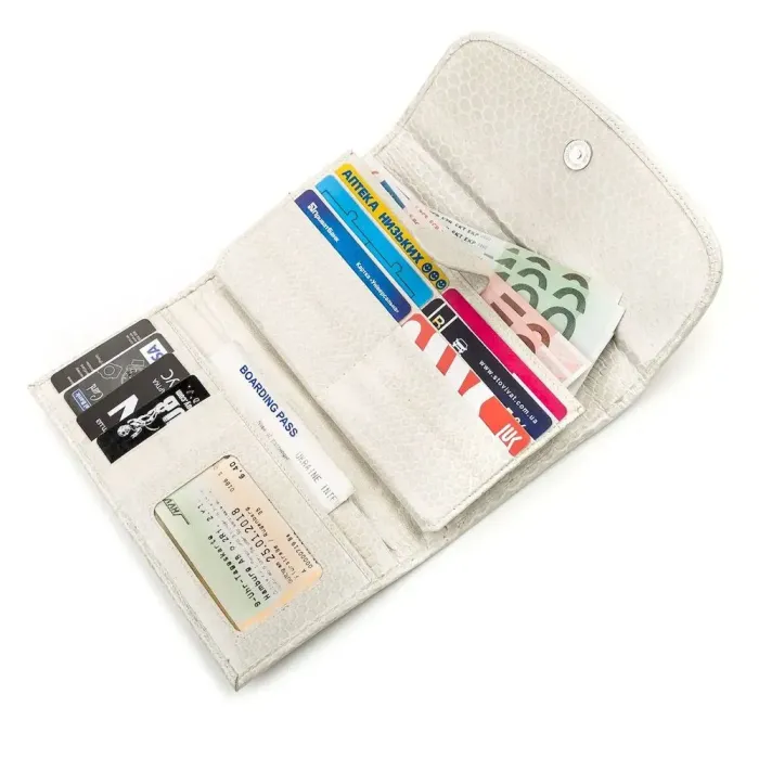 Гаманець жіночий SEA SNAKE LEATHER 18152 із натуральної шкіри морської змії Білий