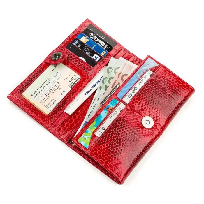 Гаманець жіночий SEA SNAKE LEATHER 18153 із натуральної шкіри морської змії Червоний