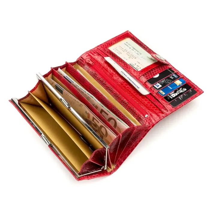 Гаманець жіночий SEA SNAKE LEATHER 18153 із натуральної шкіри морської змії Червоний