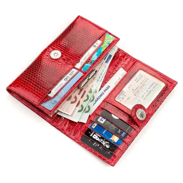 Гаманець жіночий SEA SNAKE LEATHER 18153 із натуральної шкіри морської змії Червоний