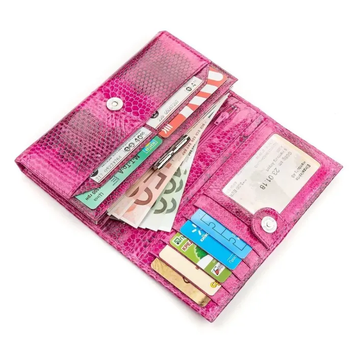 Гаманець жіночий SEA SNAKE LEATHER 18154 із натуральної шкіри морської змії Рожевий