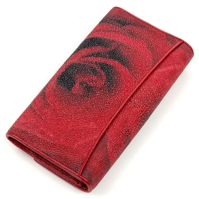 Гаманець жіночий STINGRAY LEATHER 18157 із натуральної шкіри морського ската Червоний