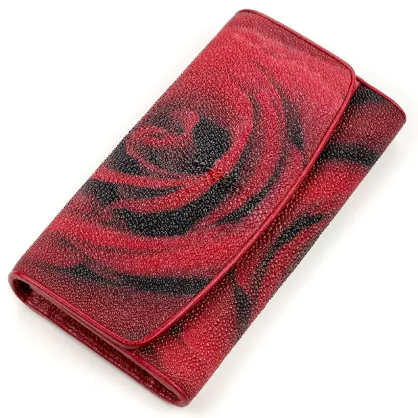 Гаманець жіночий STINGRAY LEATHER 18157 із натуральної шкіри морського ската Червоний