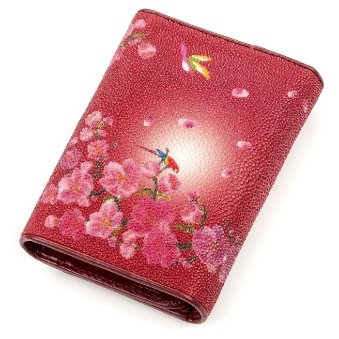 Кошелек женский STINGRAY LEATHER 18159 из натуральной кожи морского ската Красный